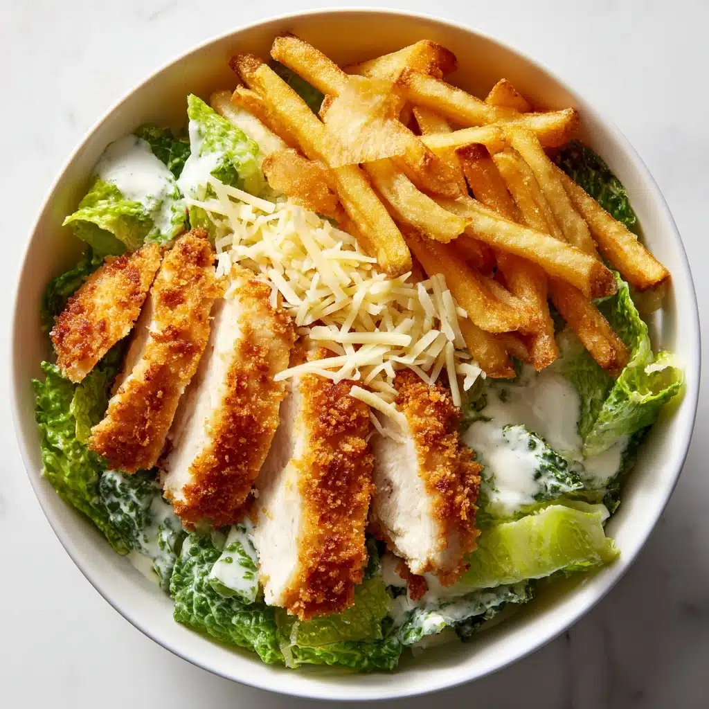 Healthy Chicken Caesar Salad with Fries Recipe - Recipe Image