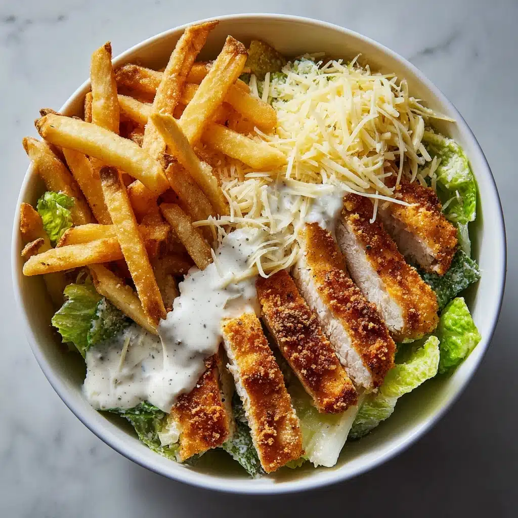 Healthy Chicken Caesar Salad with Fries Recipe - Recipe Image