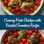 Creamy Pesto Chicken with Roasted Tomatoes Recipe
