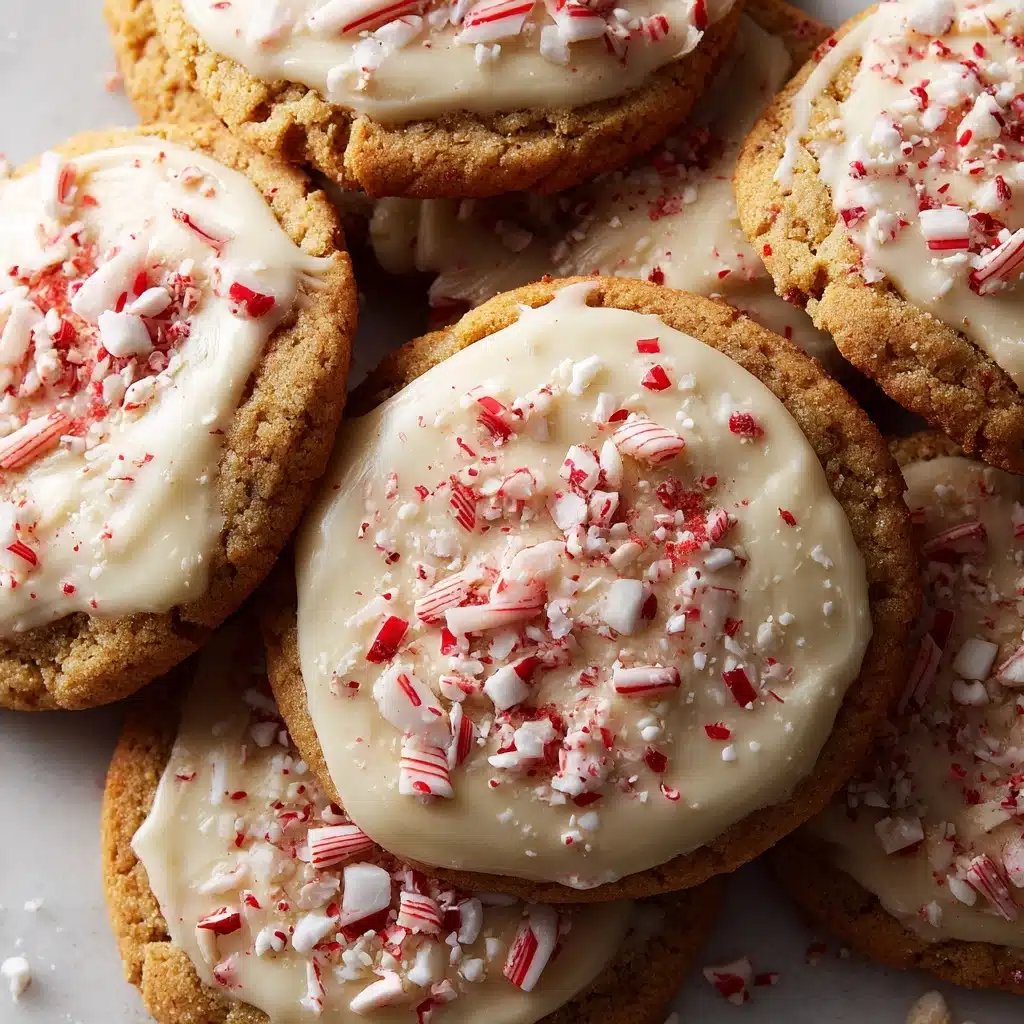 White Chocolate Dipped Peppermint Sugar Cookies Recipe - Recipe Image