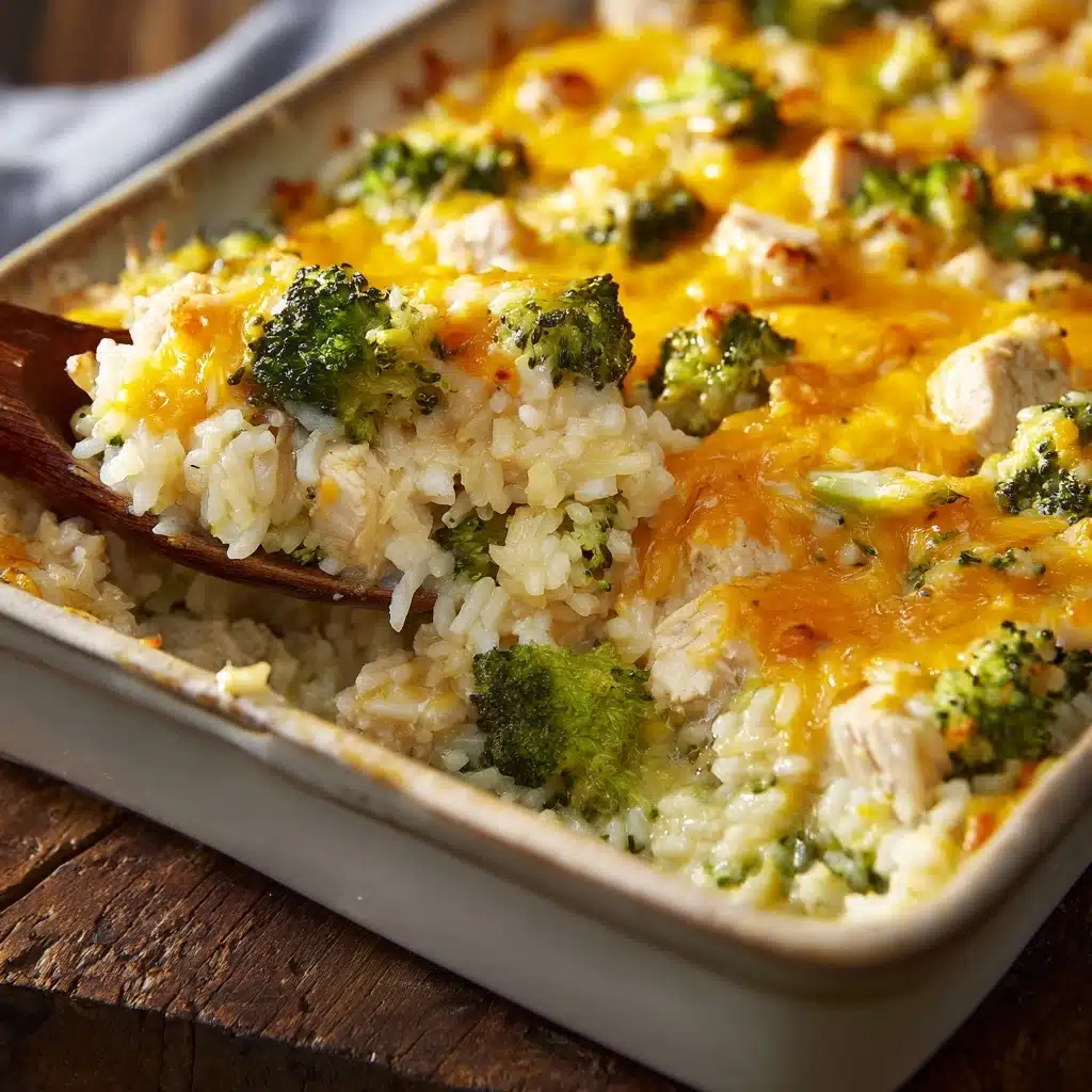 Cheesy Broccoli Chicken and Rice Casserole Recipe - Recipe Image