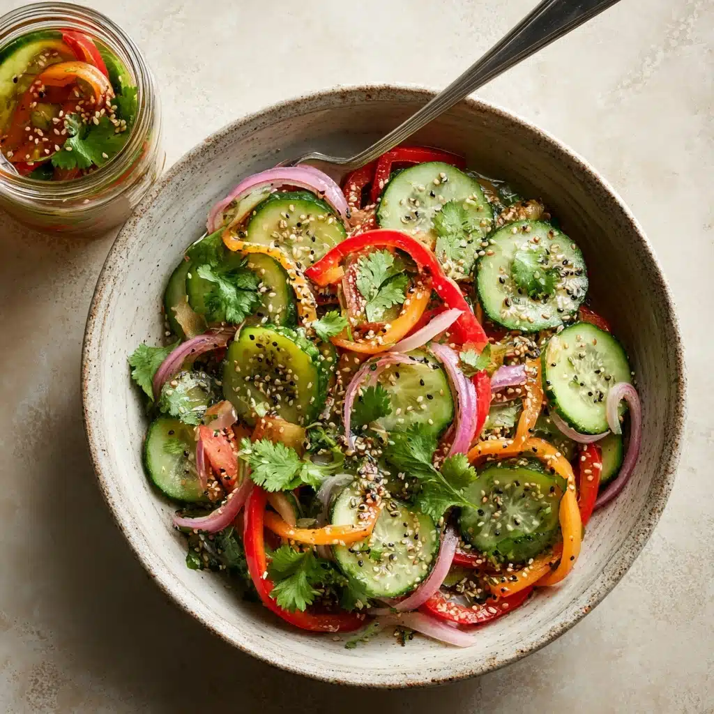 Pickled Cucumber, Onion, and Bell Pepper Salad Recipe
