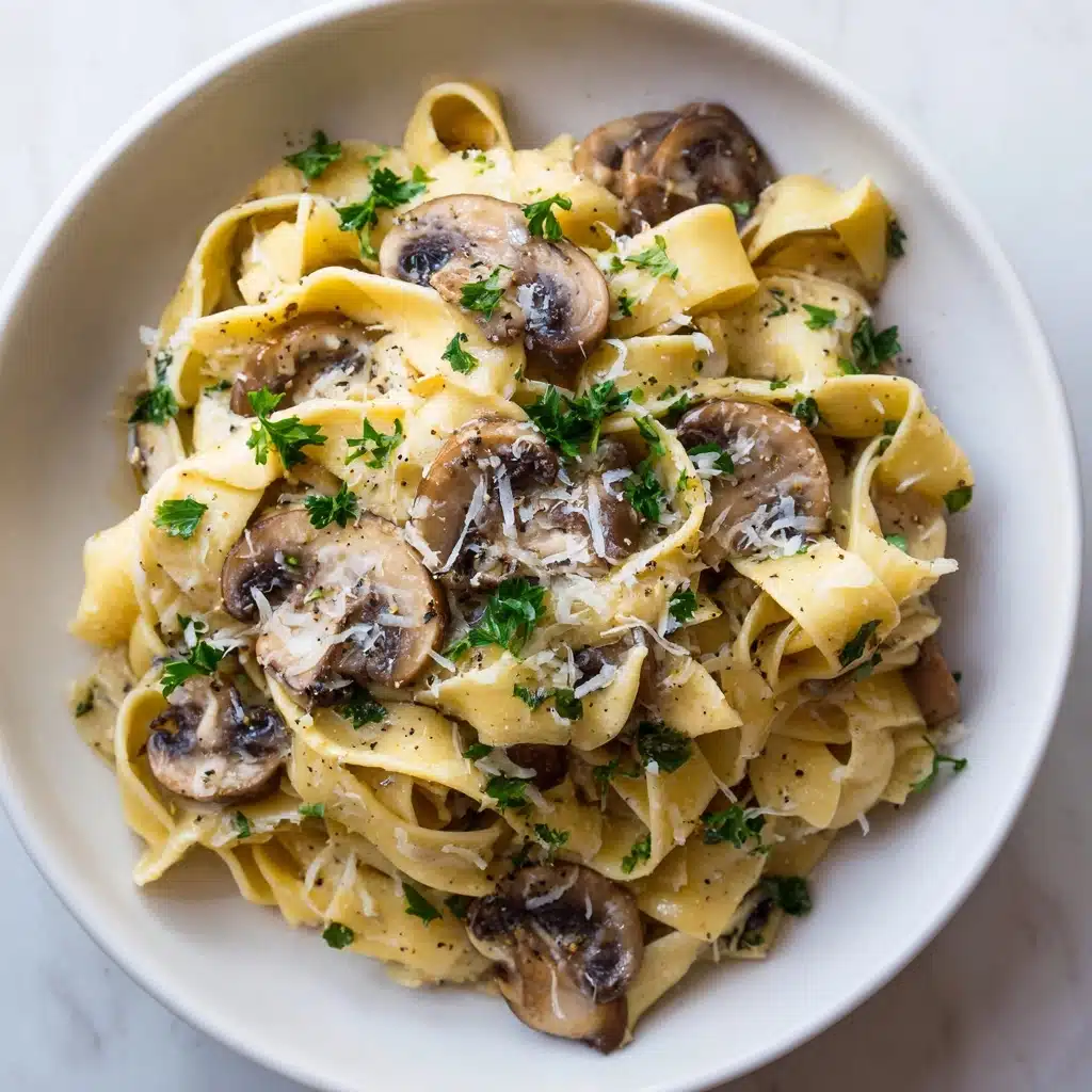 Garlic Mushroom Pasta Recipe - Recipe Image
