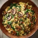 Creamy Spinach and Mushroom Orzo Recipe