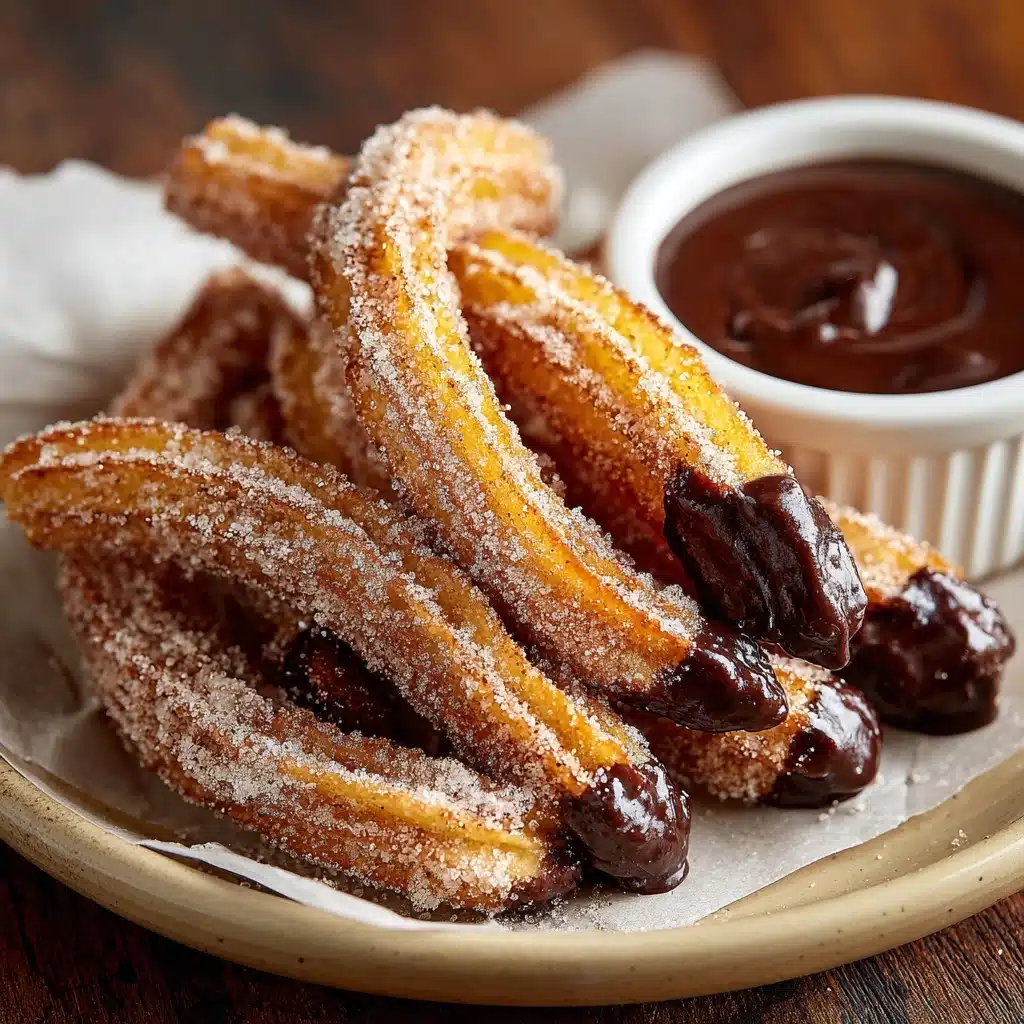 Easy Homemade Churros with Chocolate Sauce Recipe - Recipe Image