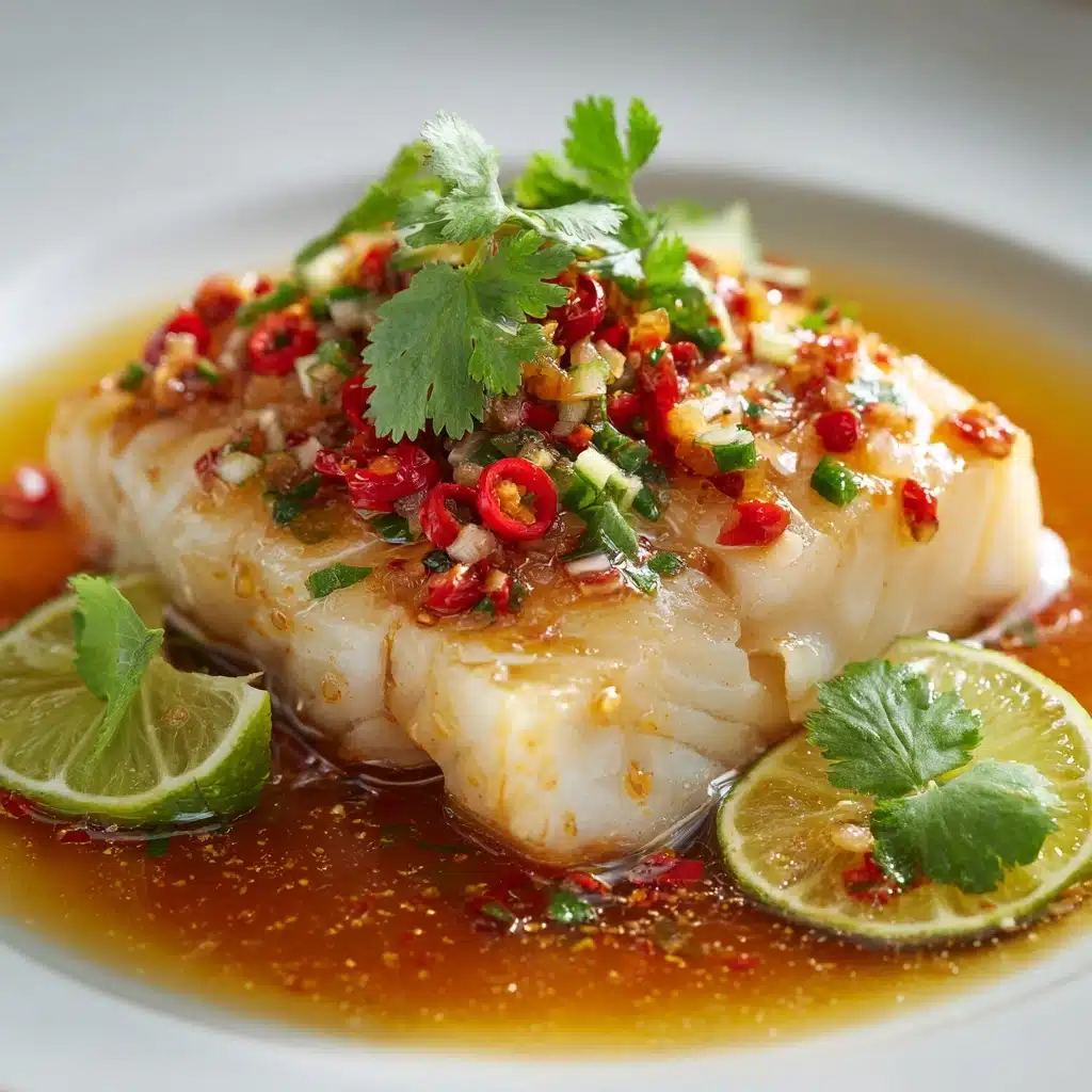 Thai Lime-Garlic Steamed Fish Recipe - Recipe Image