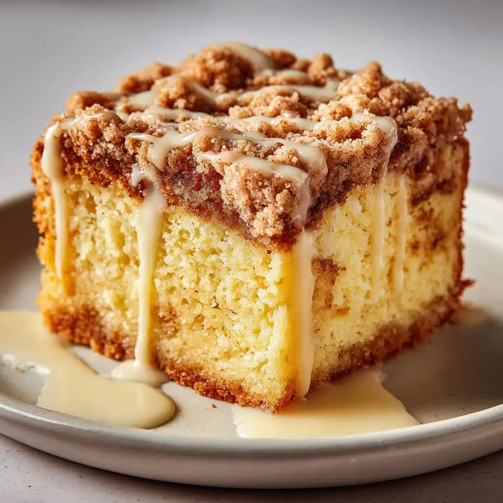 Rhubarb Streusel Cake with Warm Vanilla Sauce Recipe - Recipe Image