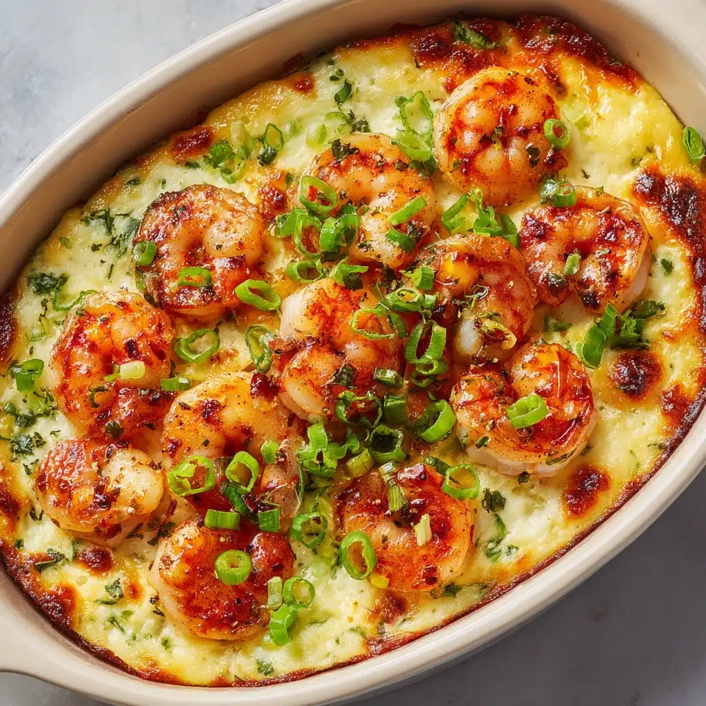 Easy Creamy Shrimp and Grits Casserole with Cheddar Crust Everyone Will Love Recipe - Recipe Image