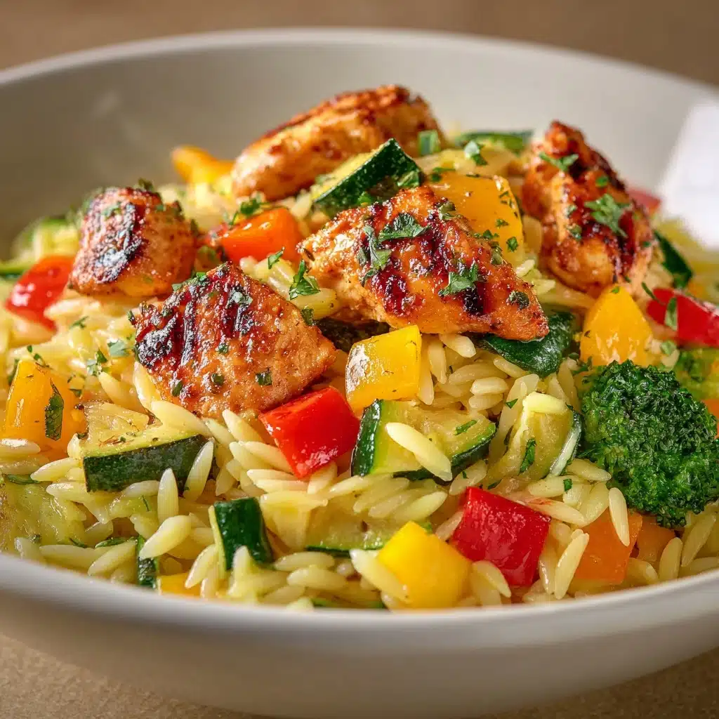 Lemon Chicken & Veggie Orzo Stir Fry Recipe - Recipe Image