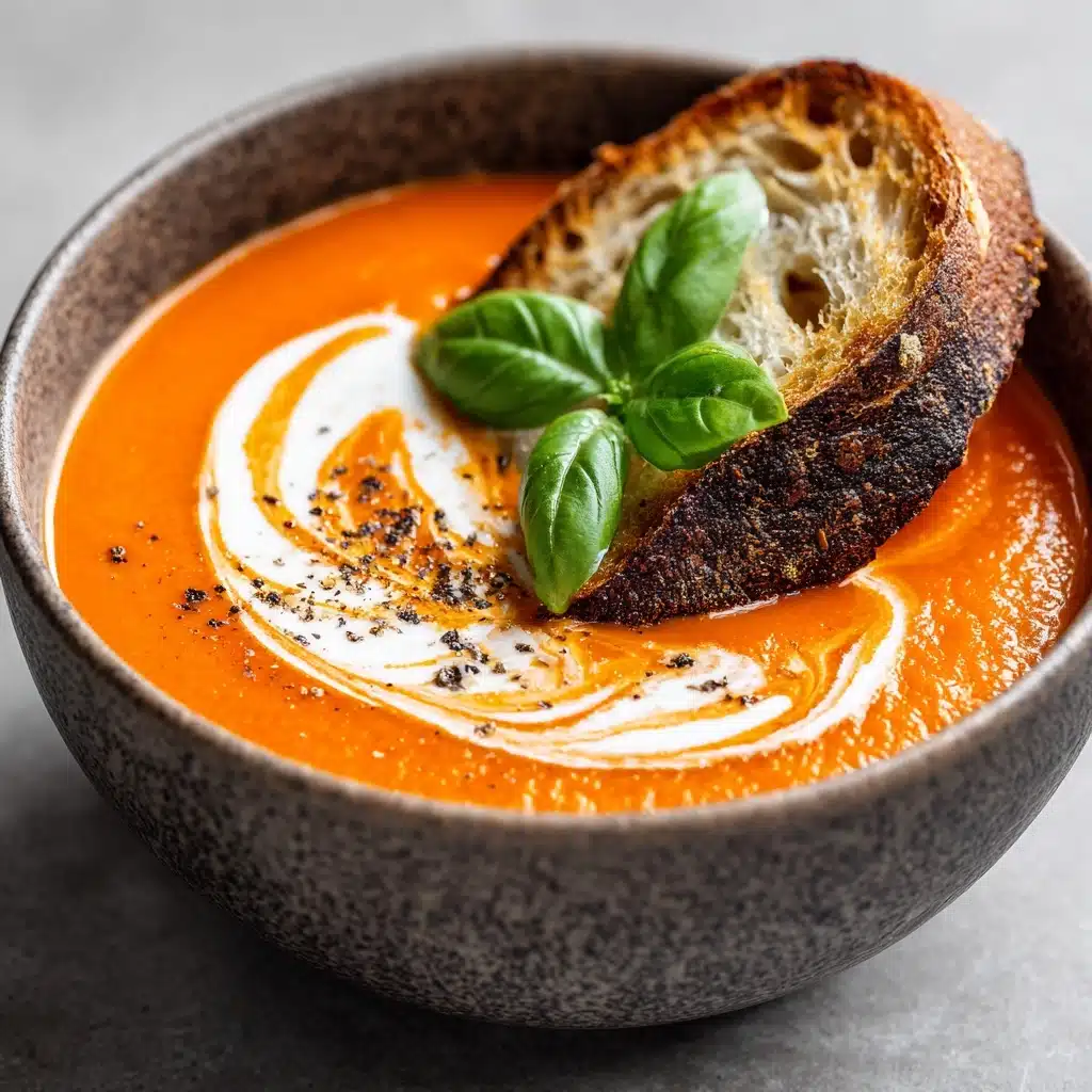 Easy Creamy Tomato Basil Soup Recipe - Recipe Image