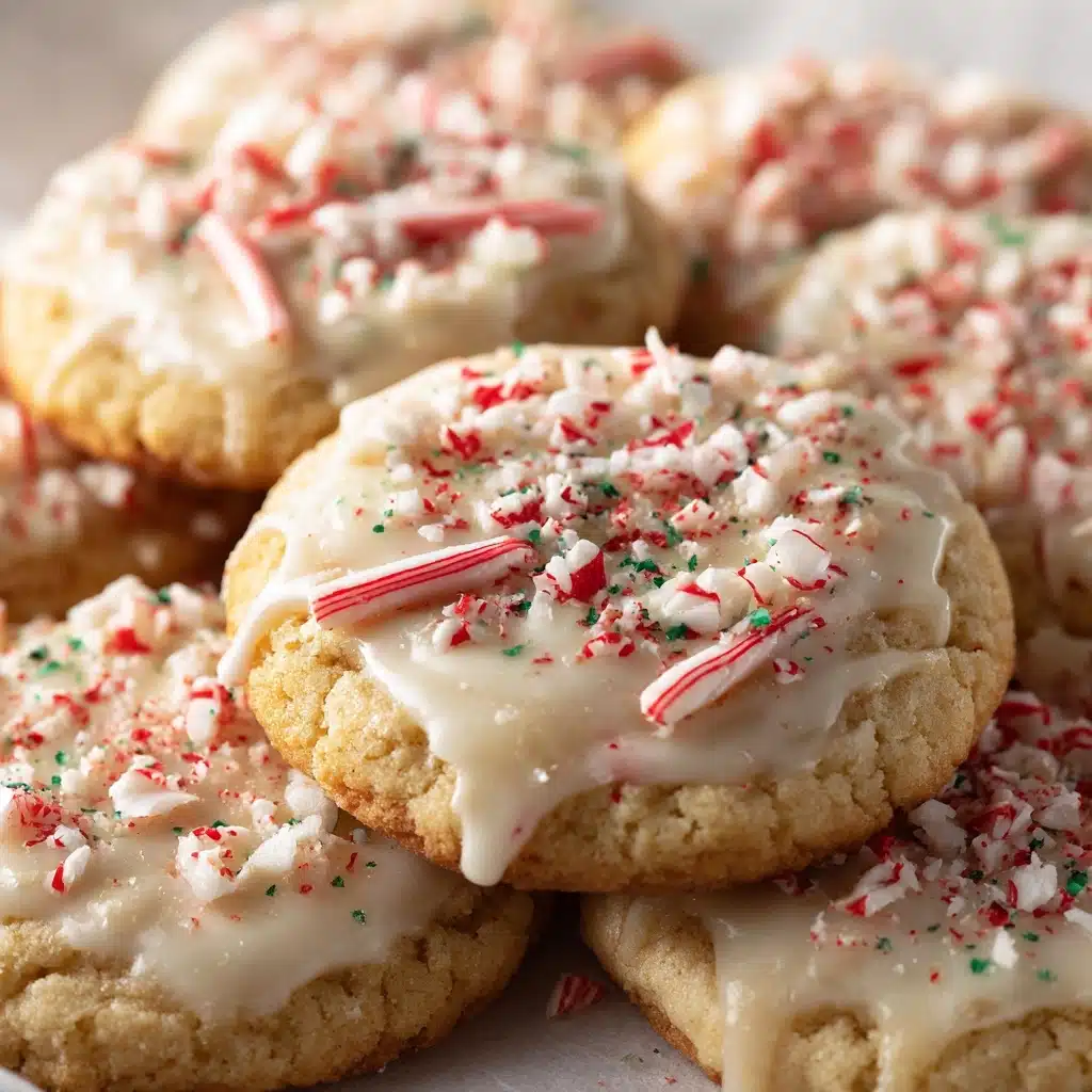 White Chocolate Dipped Peppermint Sugar Cookies Recipe - Recipe Image
