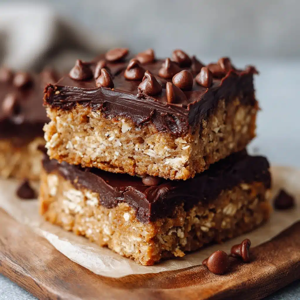 No-Bake Chocolate Oatmeal Cookie Bars Recipe - Recipe Image