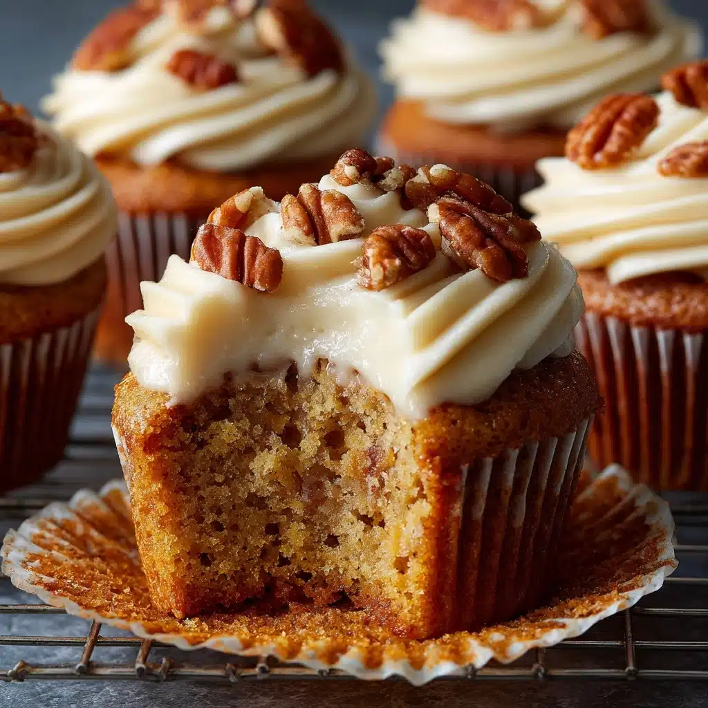 Banana Cinnamon Pecan Cupcakes with Cream Cheese Frosting Recipe - Recipe Image