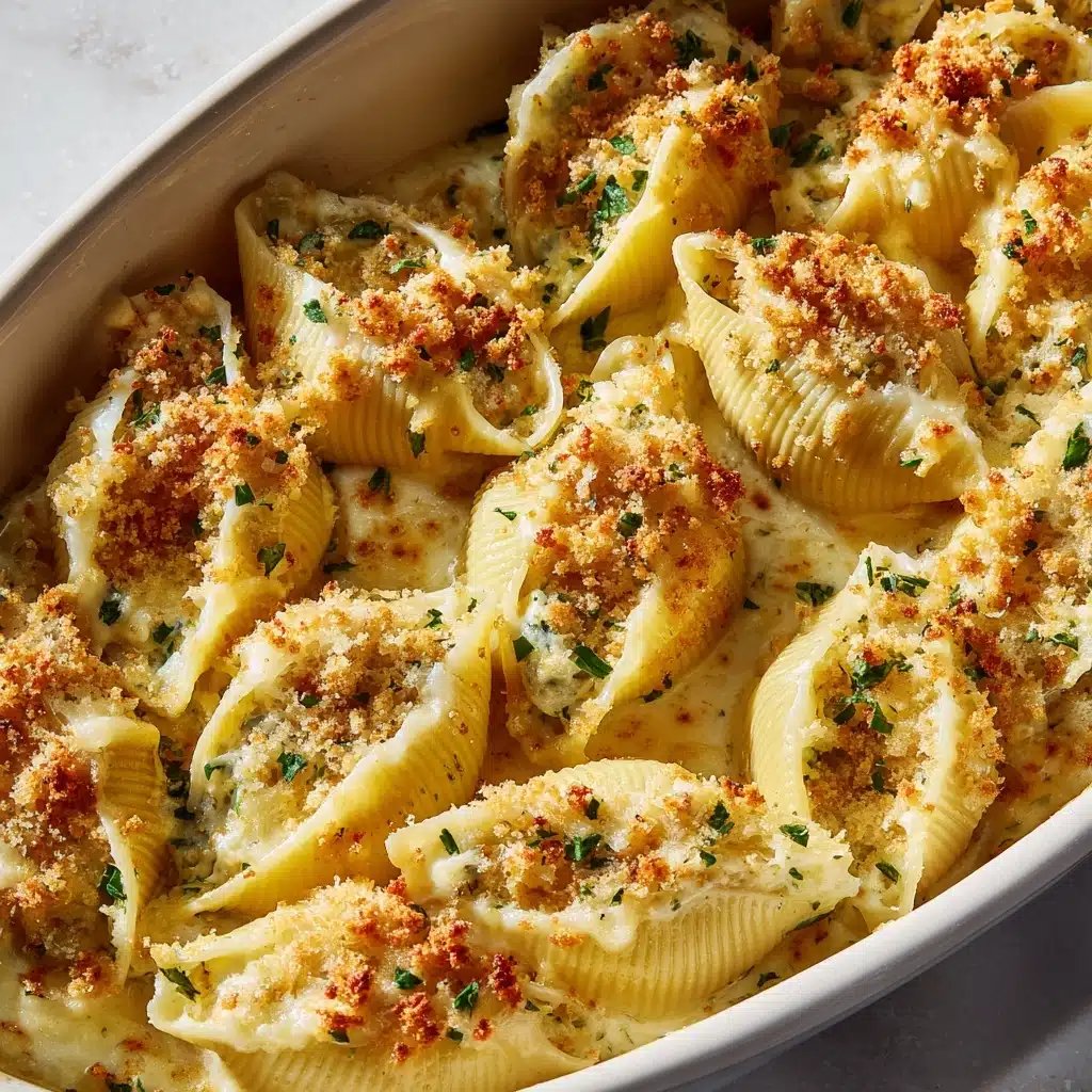 Garlic Butter Chicken Alfredo Stuffed Shells Recipe