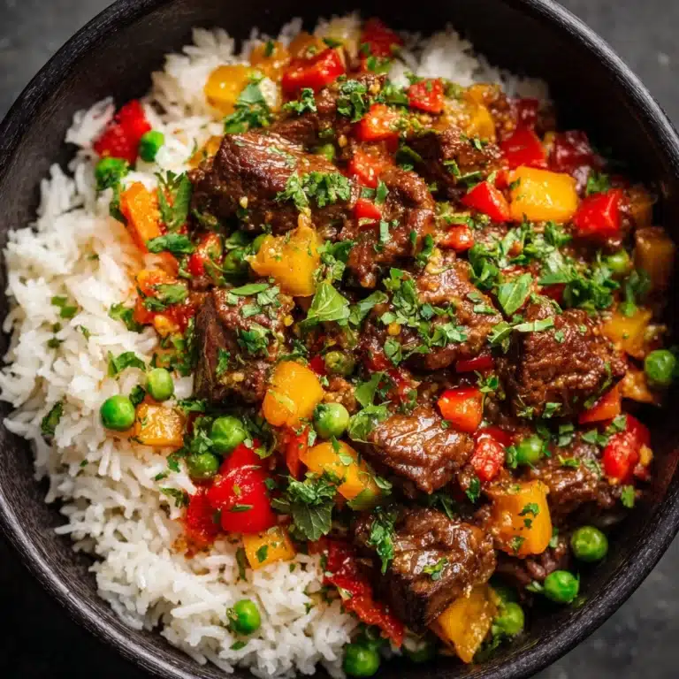 Beef and Pepper Rice Bowl Recipe