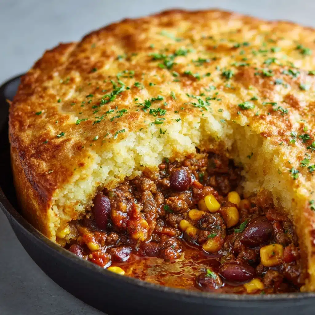 Skillet Chili Cornbread Pot Pie Recipe - Recipe Image