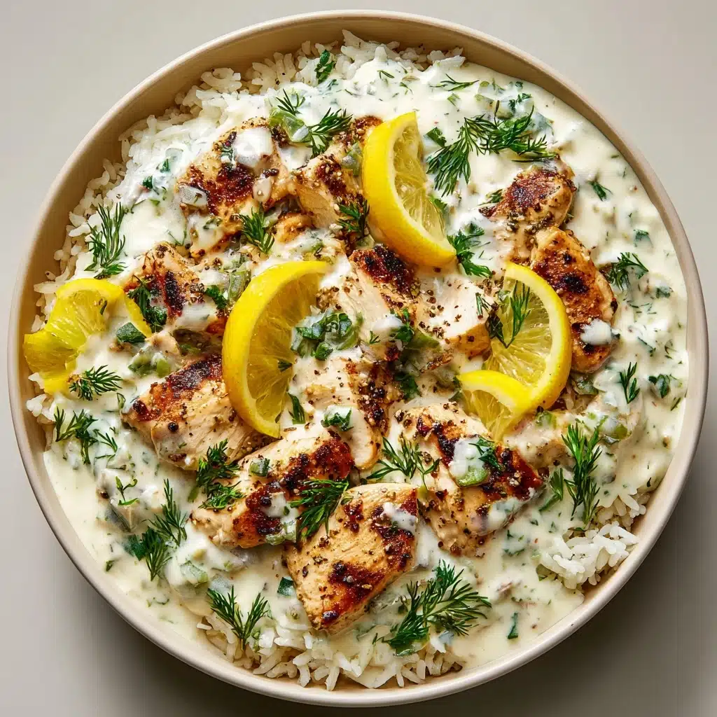 Dump and Bake Chicken Tzatziki with Rice Recipe - Recipe Image