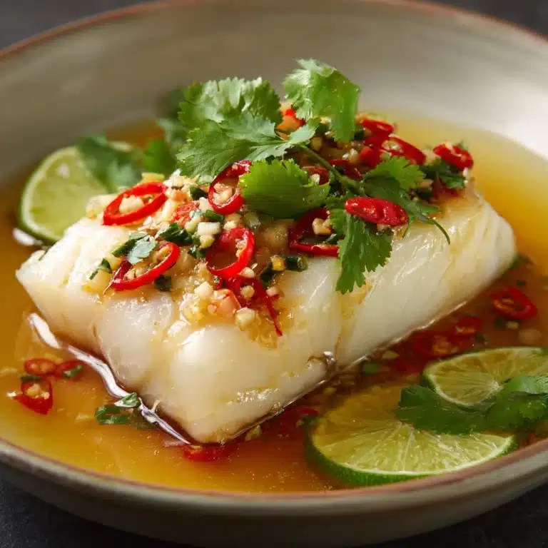 Thai Lime-Garlic Steamed Fish Recipe