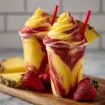 Fresh Pineapple Strawberry Swirled Slushies Recipe