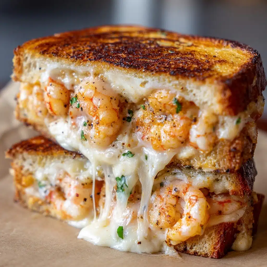 Cheesy Garlic Shrimp Grilled Cheese Recipe - Recipe Image