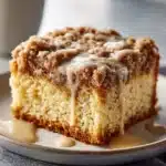 Rhubarb Streusel Cake with Warm Vanilla Sauce Recipe