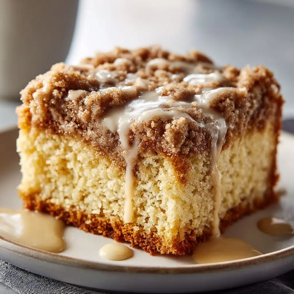 Rhubarb Streusel Cake with Warm Vanilla Sauce Recipe - Recipe Image