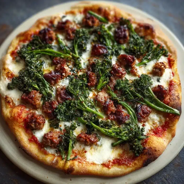 Turkey Sausage and Broccoli Rabe Pizza Recipe