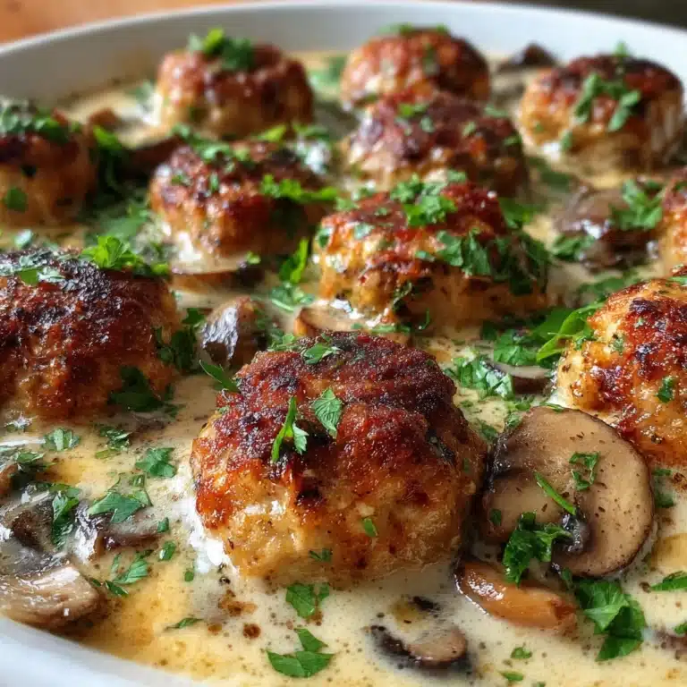 Creamy Mushroom Chicken Meatballs Recipe