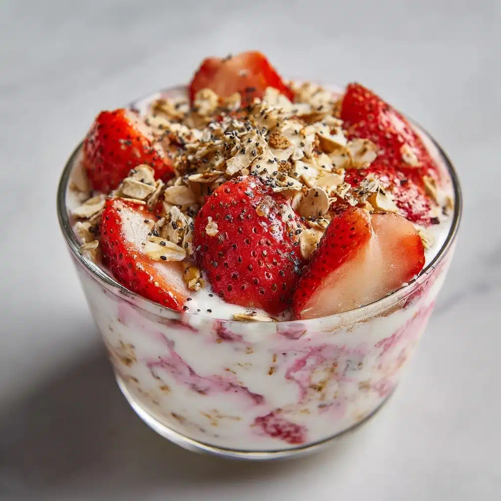 Strawberries and Cream Overnight Oats Recipe