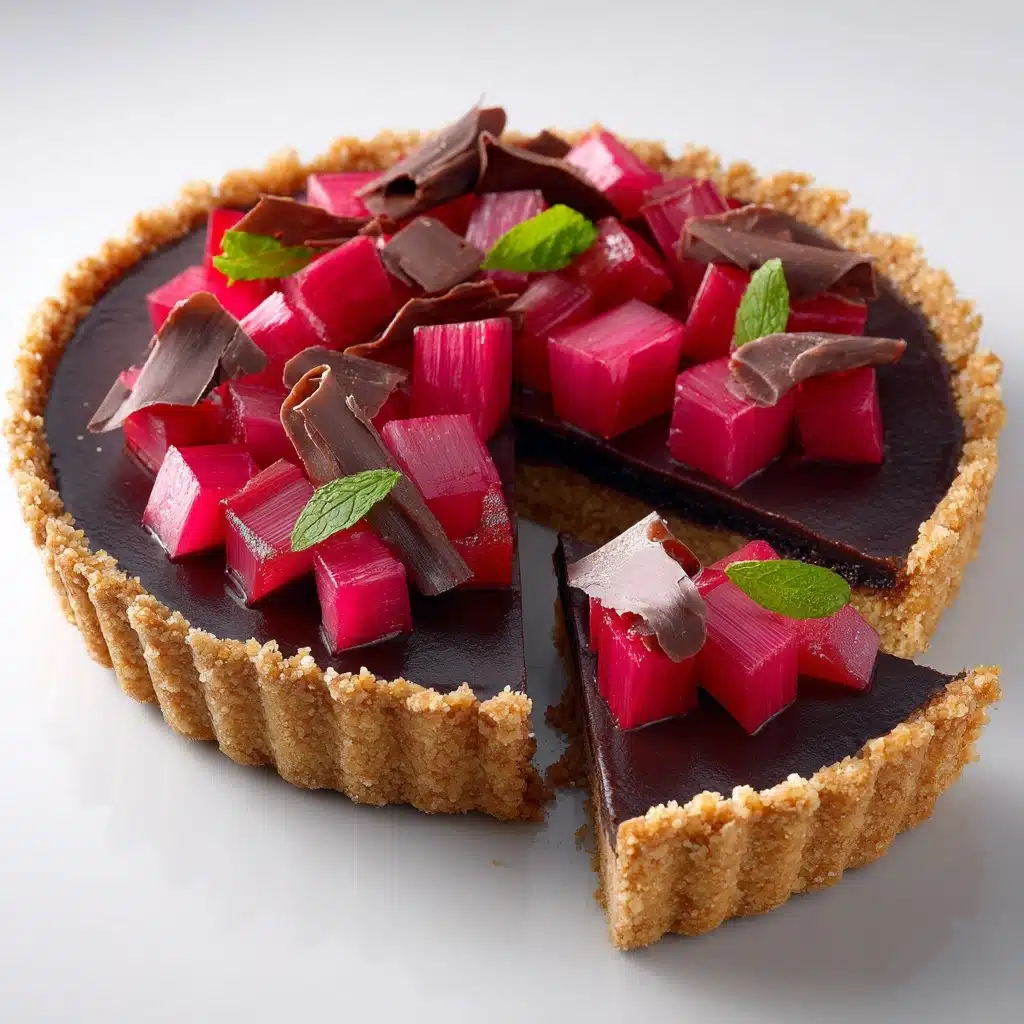 Roasted Rhubarb Chocolate Tart Recipe - Recipe Image
