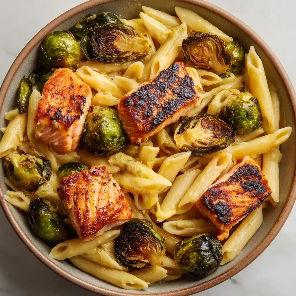 Salmon Pasta with Brussels Sprouts Recipe - Recipe Image