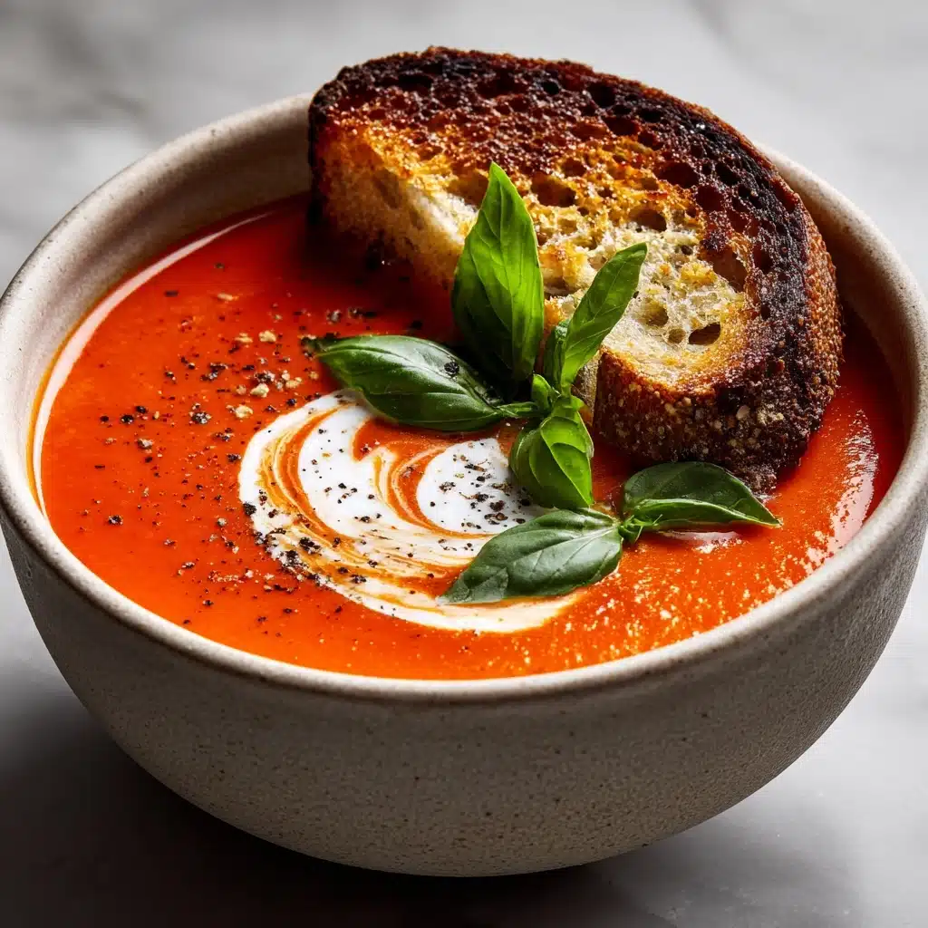 Easy Creamy Tomato Basil Soup Recipe - Recipe Image