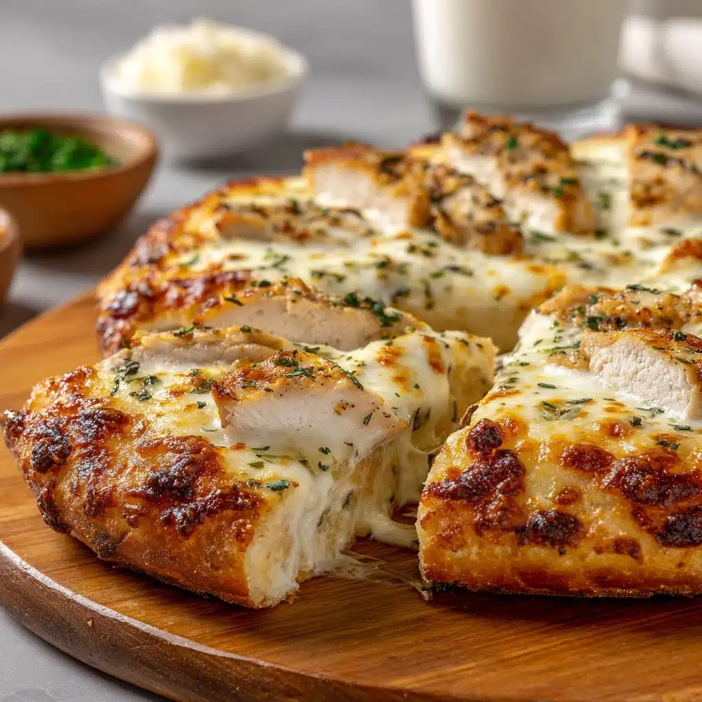 Roasted Garlic, Chicken & Herb White Pizza Recipe - Recipe Image