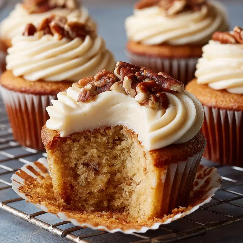Banana Cinnamon Pecan Cupcakes with Cream Cheese Frosting Recipe - Recipe Image