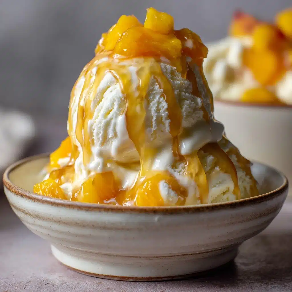 Homemade Peach Ice Cream Recipe - Recipe Image