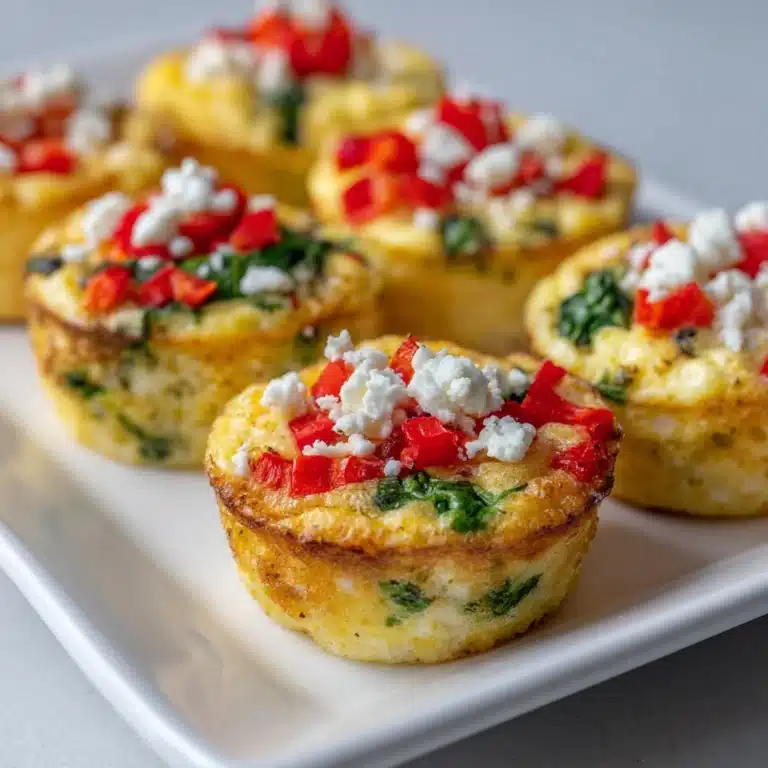 Egg White Bites with Bell Pepper, Spinach, and Feta Recipe