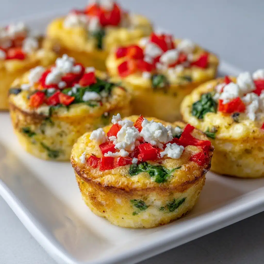 Egg White Bites with Bell Pepper, Spinach, and Feta Recipe - Recipe Image