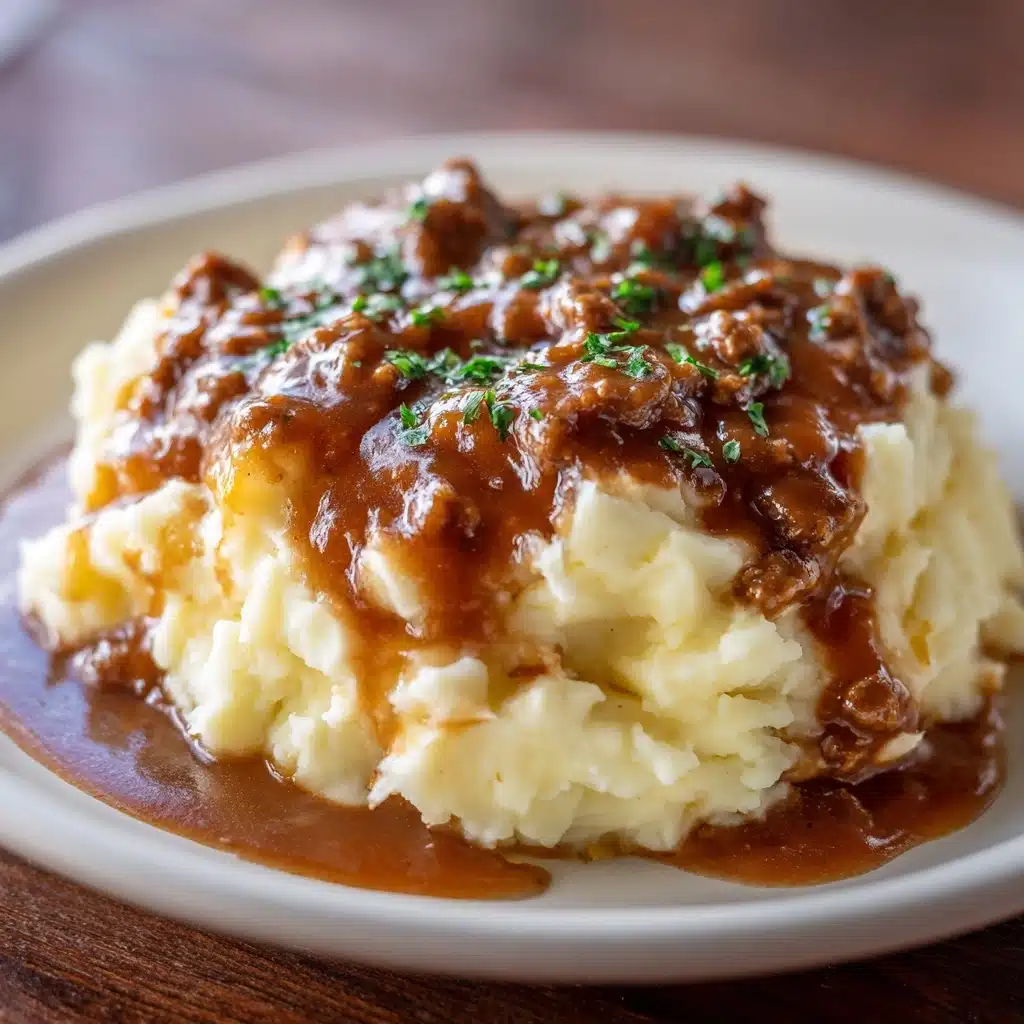 Ground Beef and Gravy Over Mashed Potatoes Recipe