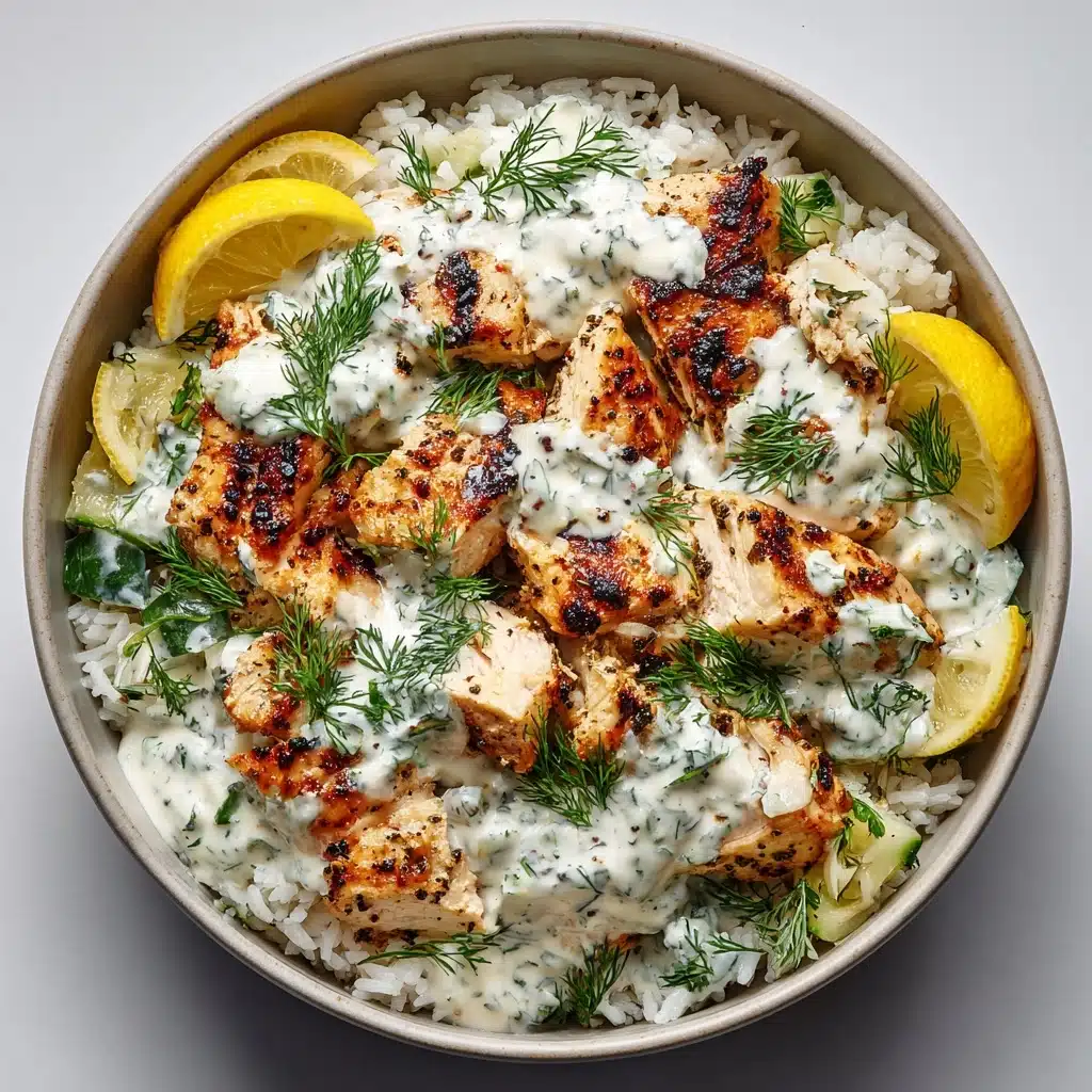 Dump and Bake Chicken Tzatziki with Rice Recipe