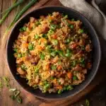High-Protein Crispy Garlic Chicken Fried Rice Recipe