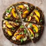 Toasted Walnut Pesto and Caramelized Nectarine Pizza with Spicy Balsamic Drizzle Recipe