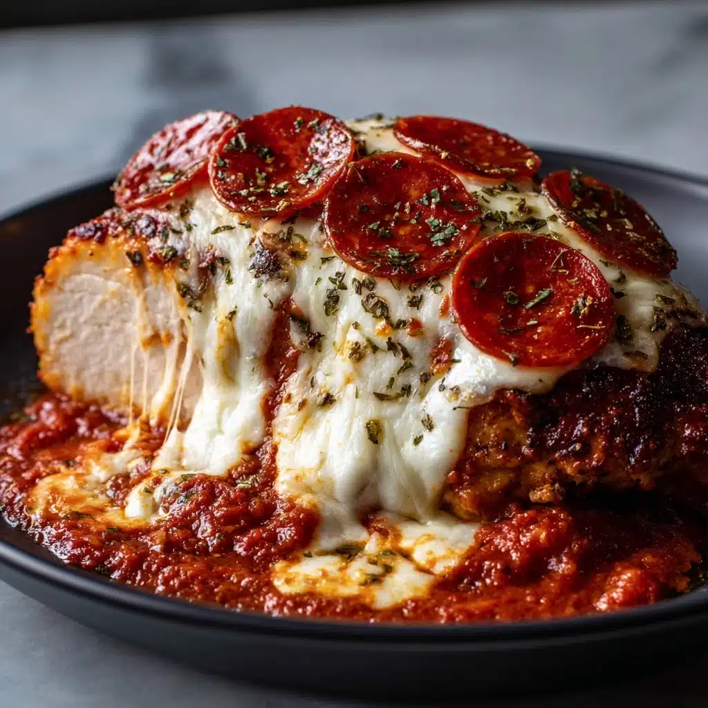 Pepperoni Pizza Stuffed Chicken Bake Recipe - Recipe Image