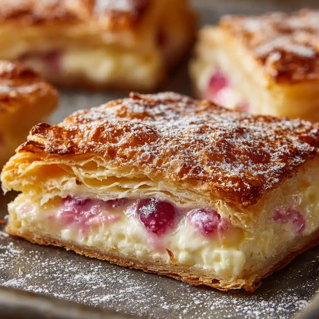 Rhubarb Cream Cheese Puff Pastries Recipe - Recipe Image