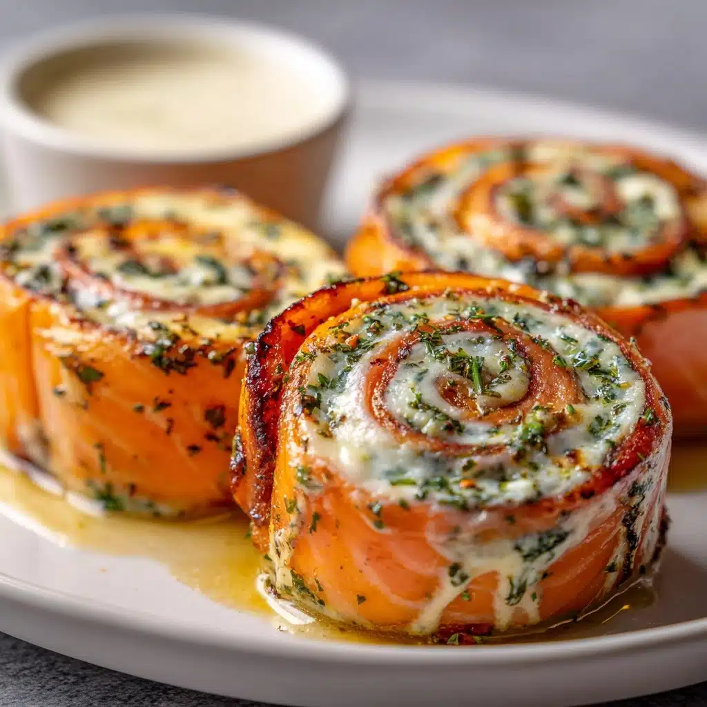 Stuffed Salmon Pinwheels Recipe - Recipe Image