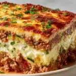 Cheesy Beef & Zucchini Casserole Recipe