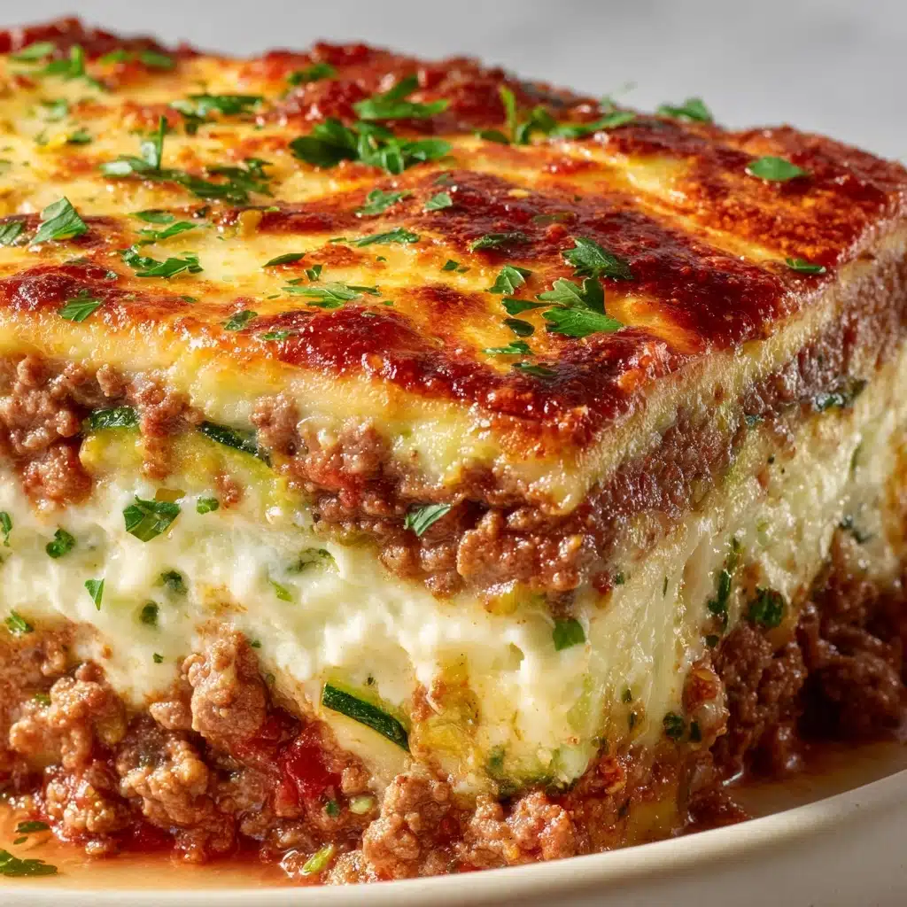 Cheesy Beef & Zucchini Casserole Recipe - Recipe Image