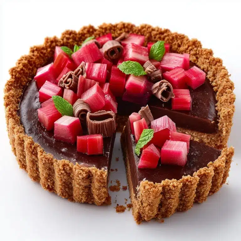 Roasted Rhubarb Chocolate Tart Recipe