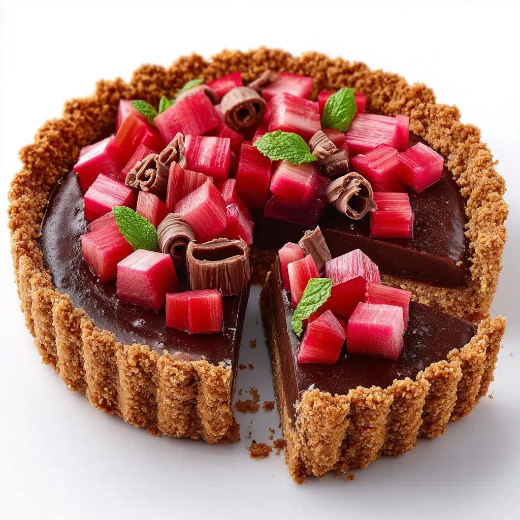 Roasted Rhubarb Chocolate Tart Recipe