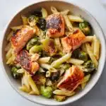 Salmon Pasta with Brussels Sprouts Recipe