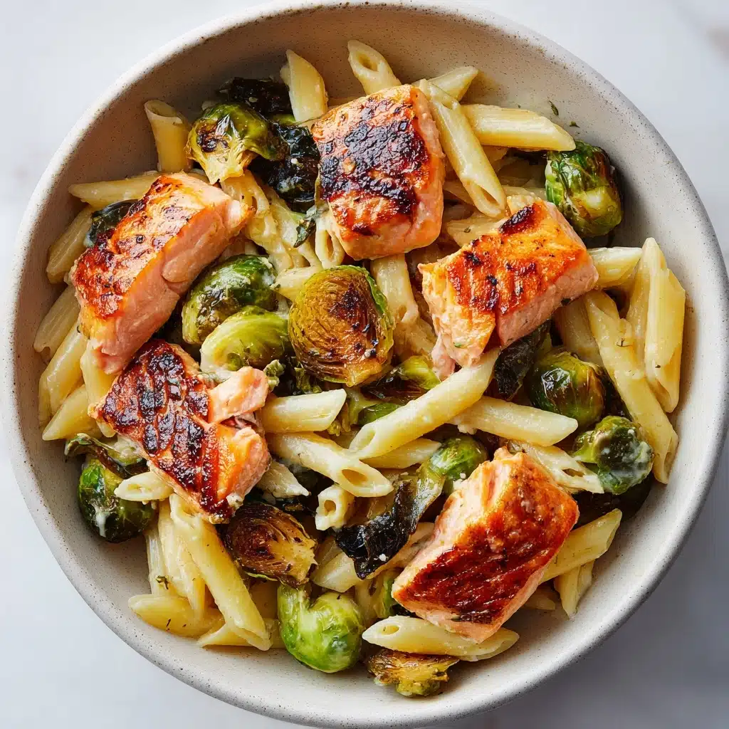 Salmon Pasta with Brussels Sprouts Recipe - Recipe Image